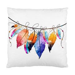 Watercolor Feathers Standard Cushion Case (two Sides)