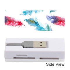 Watercolor Feather Background Memory Card Reader (stick)  by LimeGreenFlamingo