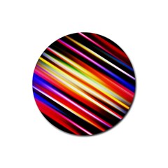 Funky Color Lines Rubber Round Coaster (4 Pack)  by BangZart