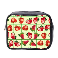 Strawberries Pattern Mini Toiletries Bag 2-side by SuperPatterns