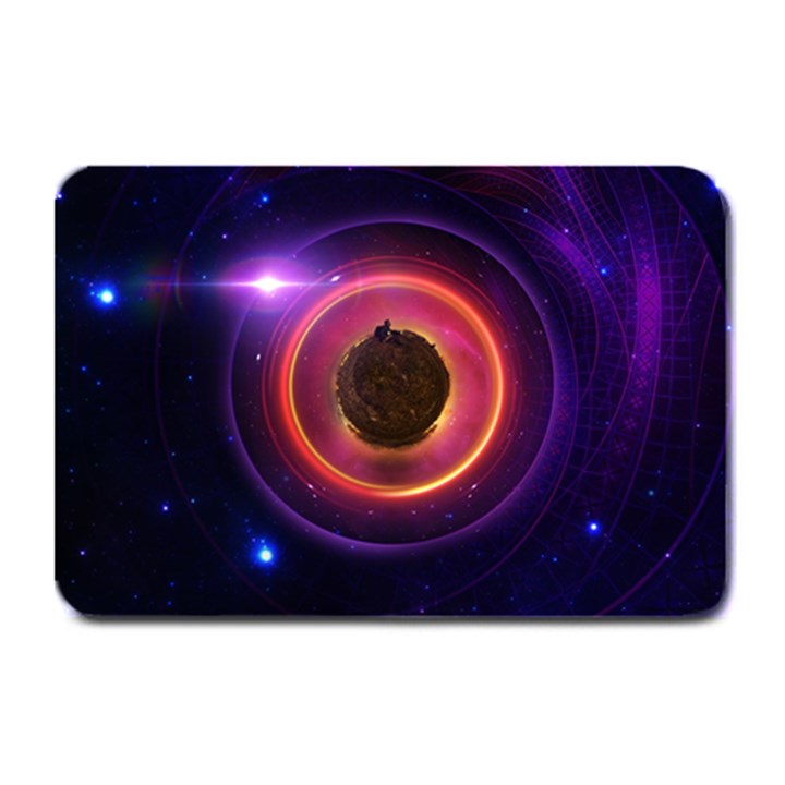 The Little Astronaut on a Tiny Fractal Planet Plate Mats