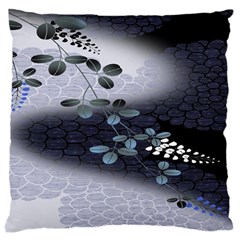 Abstract Black And Gray Tree Large Cushion Case (one Side) by BangZart