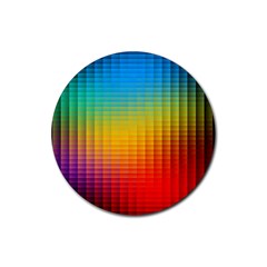Blurred Color Pixels Rubber Round Coaster (4 Pack)  by BangZart