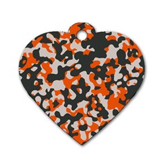 Camouflage Texture Patterns Dog Tag Heart (two Sides) by BangZart