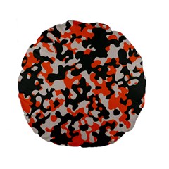 Camouflage Texture Patterns Standard 15  Premium Flano Round Cushions by BangZart