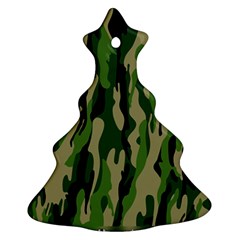 Green Military Vector Pattern Texture Christmas Tree Ornament (two Sides) by BangZart