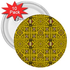 Stars And Flowers In The Forest Of Paradise Love Popart 3  Buttons (10 Pack)  by pepitasart