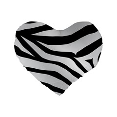White Tiger Skin Standard 16  Premium Heart Shape Cushions by BangZart