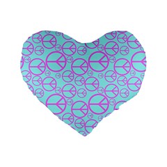 Peace Sign Backgrounds Standard 16  Premium Flano Heart Shape Cushions by BangZart