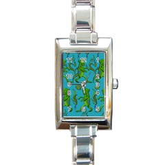 Swamp Monster Pattern Rectangle Italian Charm Watch by BangZart