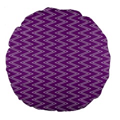 Zig Zag Background Purple Large 18  Premium Flano Round Cushions by BangZart