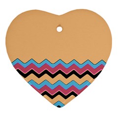 Chevrons Patterns Colorful Stripes Ornament (heart) by BangZart