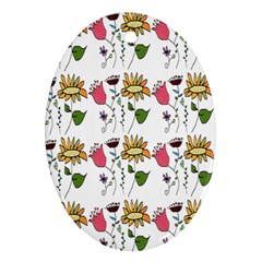 Handmade Pattern With Crazy Flowers Ornament (oval) by BangZart