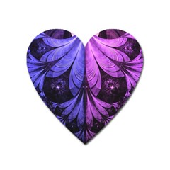 Beautiful Lilac Fractal Feathers Of The Starling Heart Magnet by jayaprime