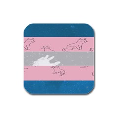Pride Flag Rubber Square Coaster (4 Pack)  by TransPrints