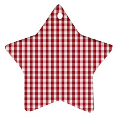 Usa Flag Red Blood Large Gingham Check Star Ornament (two Sides) by PodArtist