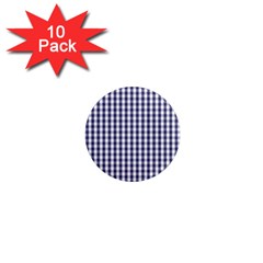 Usa Flag Blue Large Gingham Check Plaid  1  Mini Magnet (10 Pack)  by PodArtist