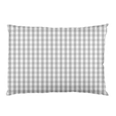 Christmas Silver Gingham Check Plaid Pillow Case (two Sides) by PodArtist
