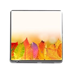 Autumn Leaves Colorful Fall Foliage Memory Card Reader (square) by BangZart