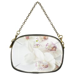Orchids Flowers White Background Chain Purses (two Sides)  by BangZart