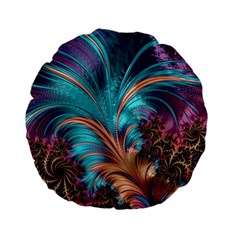 Feather Fractal Artistic Design Standard 15  Premium Flano Round Cushions by BangZart