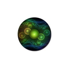 Retrotacular Rainbow Dots In A Fractal Microscope Golf Ball Marker by jayaprime
