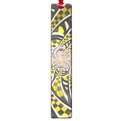 Liquid Taxi Cab, A Yellow Checkered Retro Fractal Large Book Marks by jayaprime