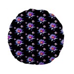 Flowers Pattern Background Lilac Standard 15  Premium Flano Round Cushions Front