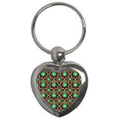 Pattern Background Bright Brown Key Chains (heart)  by BangZart