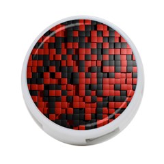 Black Red Tiles Checkerboard 4-port Usb Hub (two Sides)  by BangZart