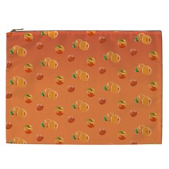 Peach Fruit Pattern Cosmetic Bag (xxl)  by paulaoliveiradesign