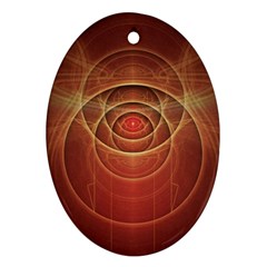 The Rusty Red Fractal Scarab Of Fiery Old Man Ra Oval Ornament (two Sides) by jayaprime