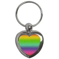 Metallic Rainbow Glitter Texture Key Chains (heart)  by paulaoliveiradesign