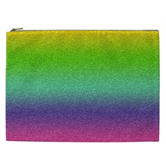 Metallic Rainbow Glitter Texture Cosmetic Bag (xxl)  by paulaoliveiradesign