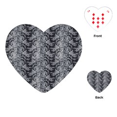 Black Floral Lace Pattern Playing Cards (heart)  by paulaoliveiradesign