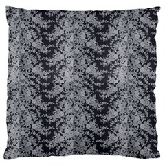 Black Floral Lace Pattern Large Cushion Case (one Side)