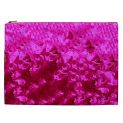 Hot Pink Floral Pattern Cosmetic Bag (xxl)  by paulaoliveiradesign