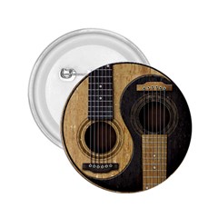 Old And Worn Acoustic Guitars Yin Yang 2 25  Buttons by JeffBartels