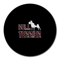 Bull Terrier  Round Mousepads by Valentinaart