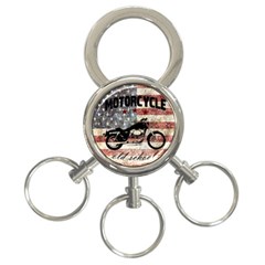 Motorcycle Old School 3-ring Key Chains