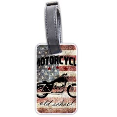 Motorcycle Old School Luggage Tags (one Side)  by Valentinaart