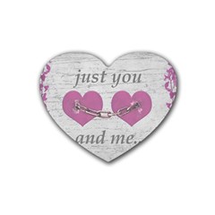 Shabby Chich Love Concept Poster Rubber Coaster (heart)  by dflcprints