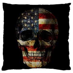 American Flag Skull Standard Flano Cushion Case (two Sides) by Valentinaart