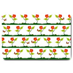 Plants And Flowers Large Doormat  by linceazul