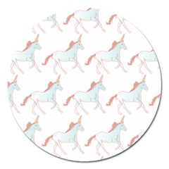 Unicorn Pattern Magnet 5  (round) by paulaoliveiradesign
