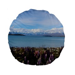 Lake Tekapo New Zealand Landscape Photography Standard 15  Premium Flano Round Cushions by paulaoliveiradesign