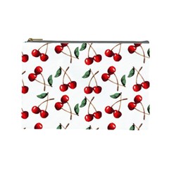 Cherry Red Cosmetic Bag (large)  by Kathrinlegg