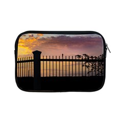 Small Bird Over Fence Backlight Sunset Scene Apple Ipad Mini Zipper Cases by dflcprints