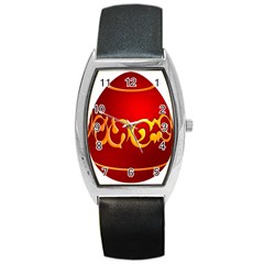 Easter Decorative Red Egg Barrel Style Metal Watch by BangZart