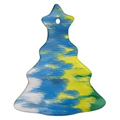 Brazil Colors Pattern Christmas Tree Ornament (two Sides) by paulaoliveiradesign